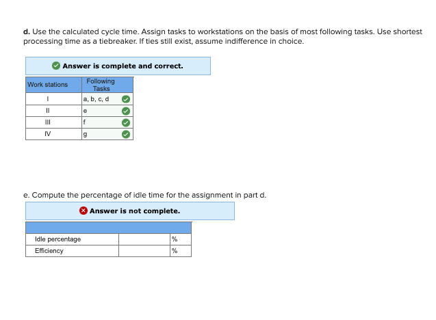 Need help with part e. Problem 6-5 (Algo) As part