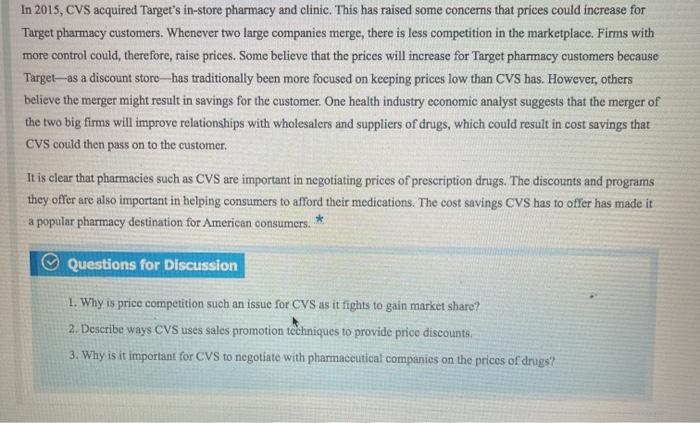 marketing please help Case 19.2 CVS: Continuous
