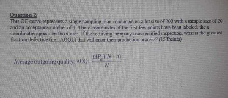 Question 2 This OC curve represents a single