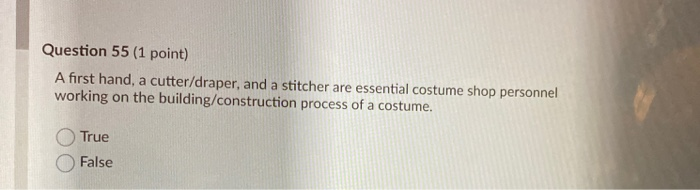 Question 55 (1 point) A first hand, a