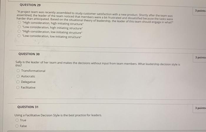 plz help QUESTION 29 3 points "A project team was