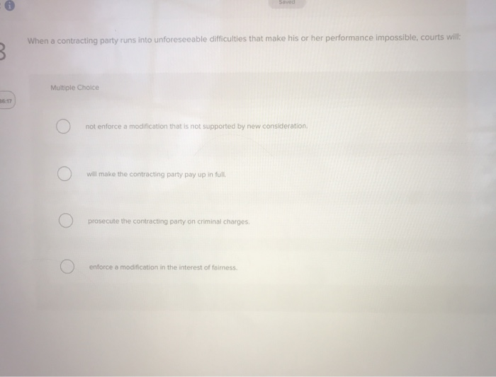 When a contracting party runs into unforeseeable