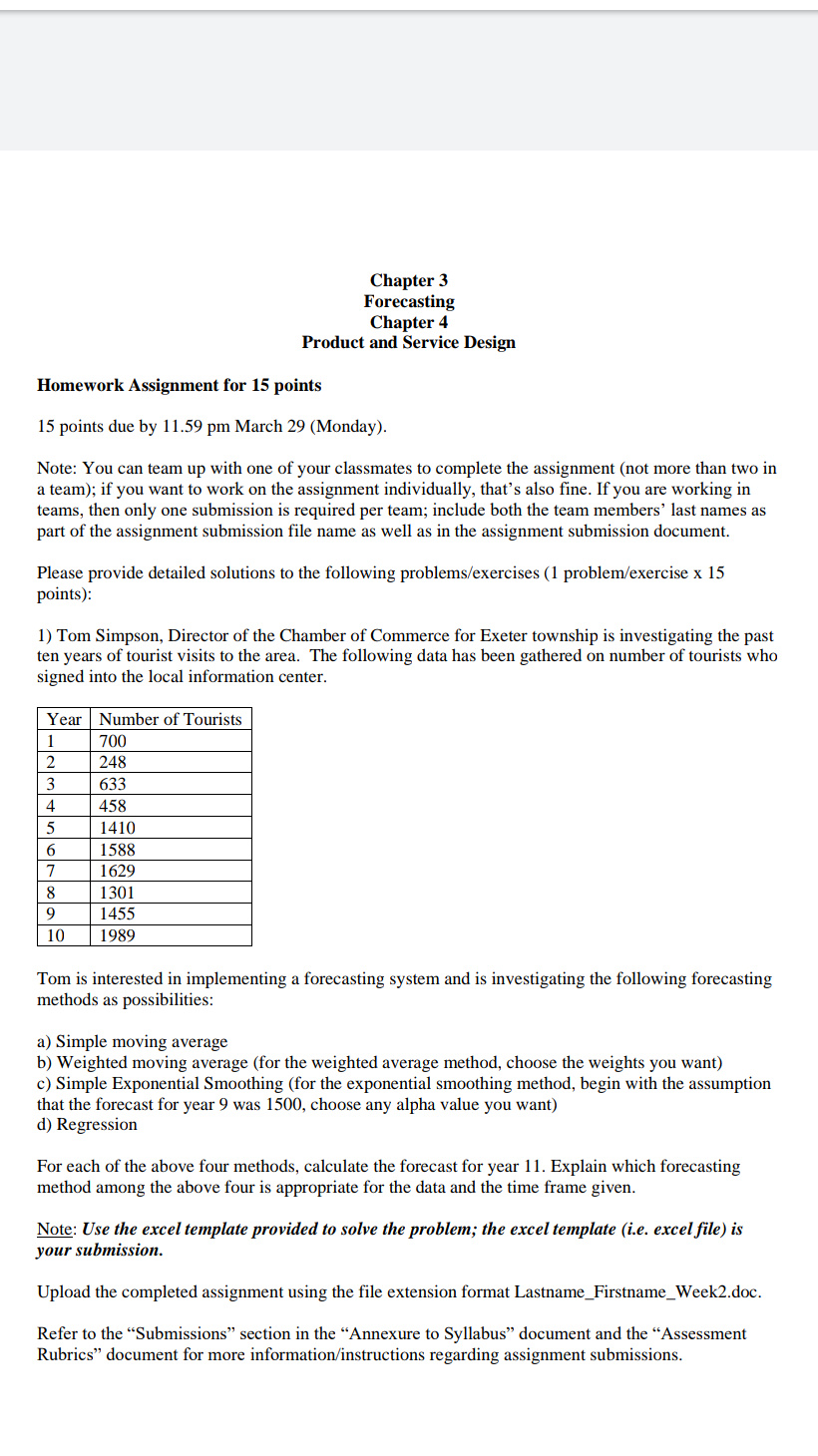 Chapter 3 Forecasting Chapter 4 Product and