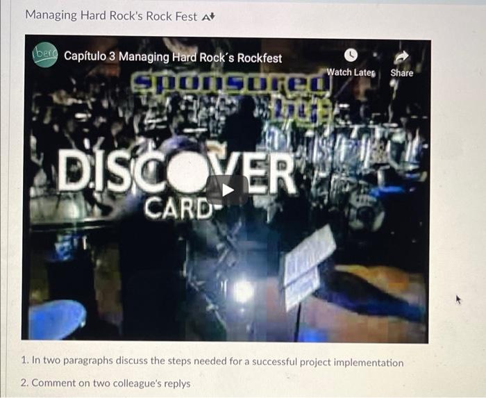 Managing Hard Rock's Rock Fest A bero Captulo 3