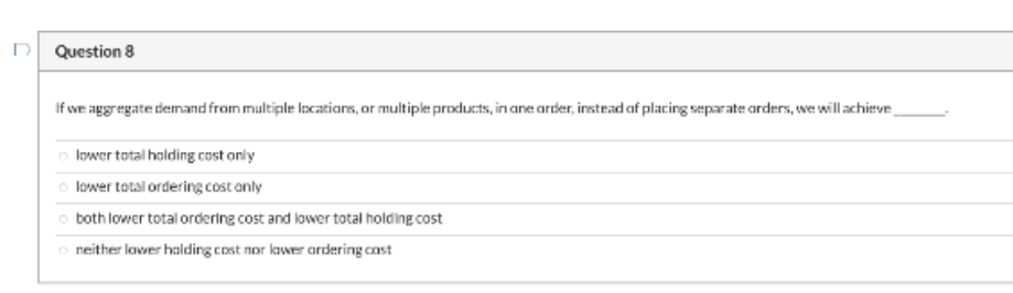 Question is If we aggregate demand from multiple