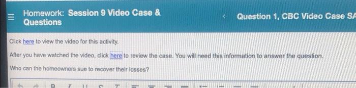 Homework: Session 9 Video Case & Questions