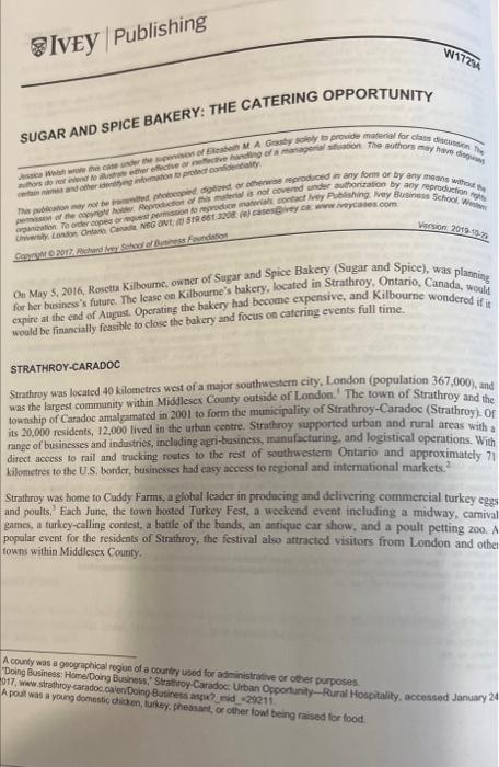 Case Study #4 Read the case study Sugar and Spice