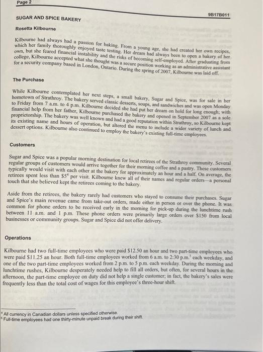 Case Study #4 Read the case study Sugar and Spice