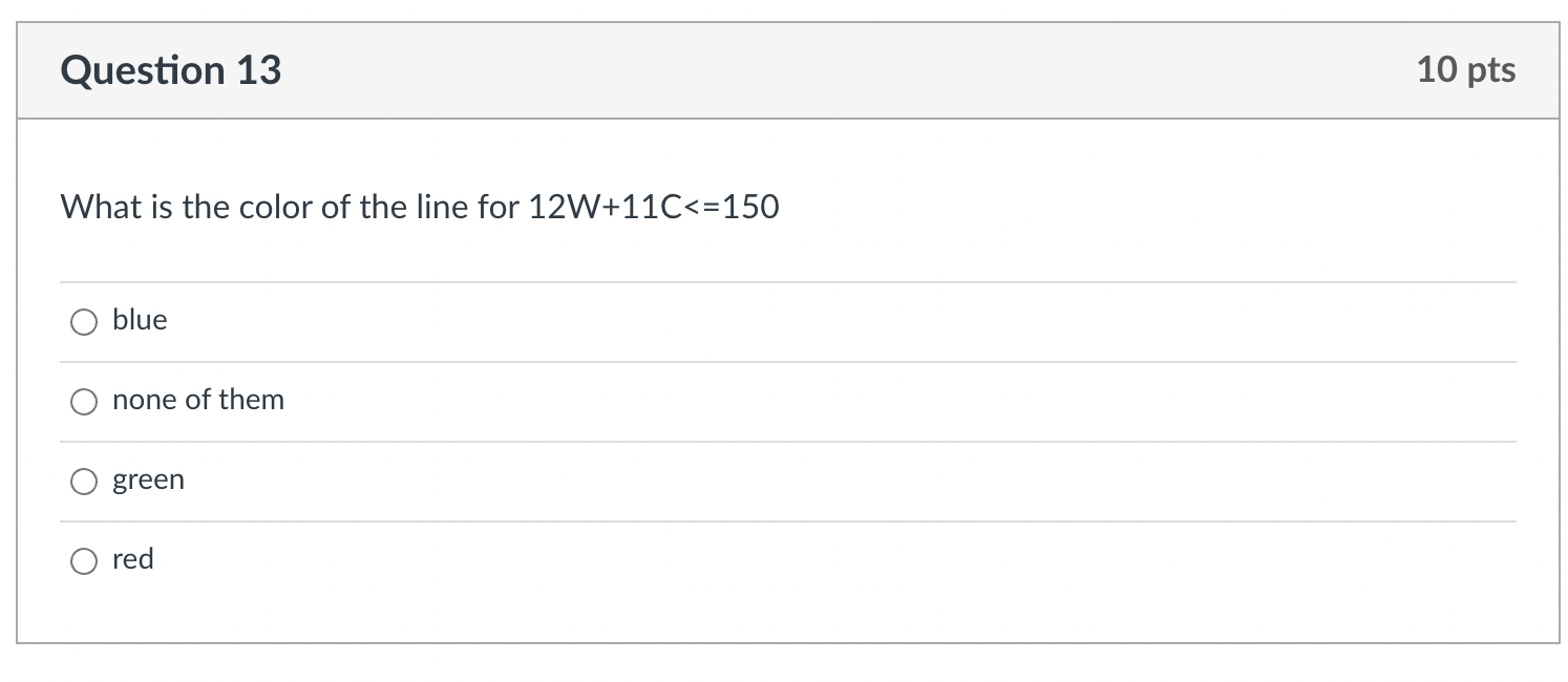 Question 11 10 pts Consider the following linear