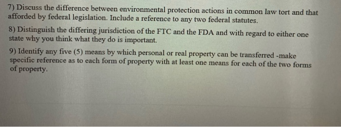 7) Discuss the difference between environmental