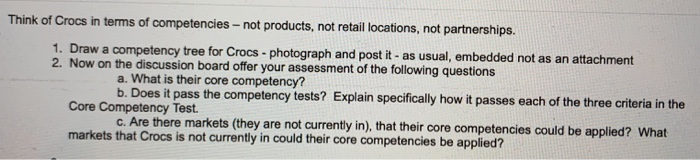 Answer all the following question Think of Crocs