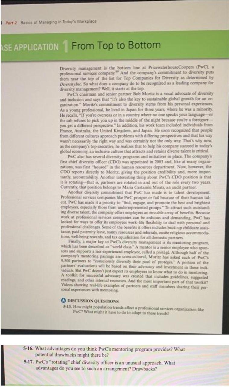 Part 2 Basics of Managing in Today's Workplace