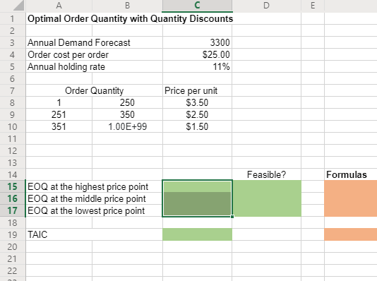 Need help with the excel formulas The Kuantan