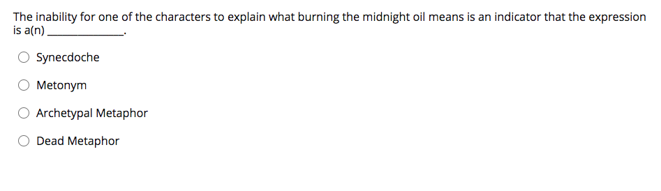 The inability for one of the characters to