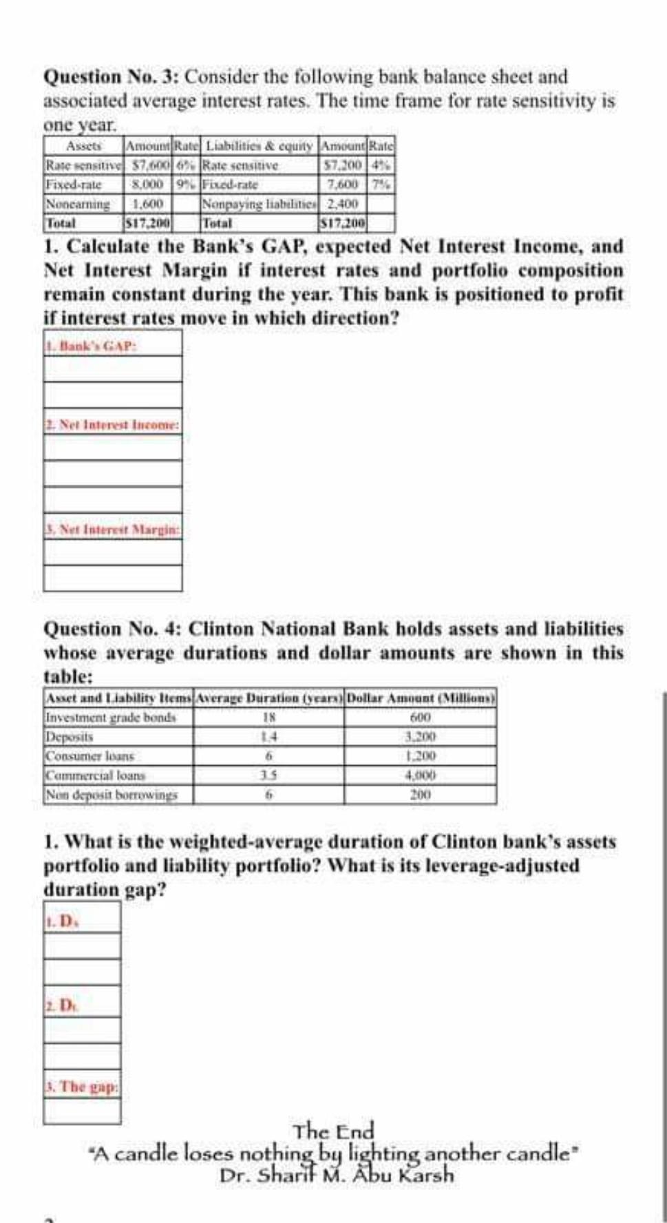 Question No. 1: Given Data Salve for Net Income