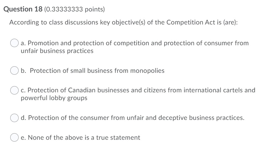 Question 18 (0.33333333 points) According to