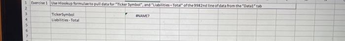 1 Bercise 1 Use Hookup formulato pull data for