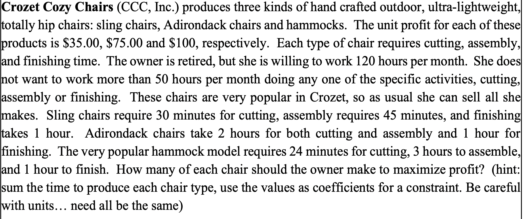 Please solve using excel 1. Name the decision