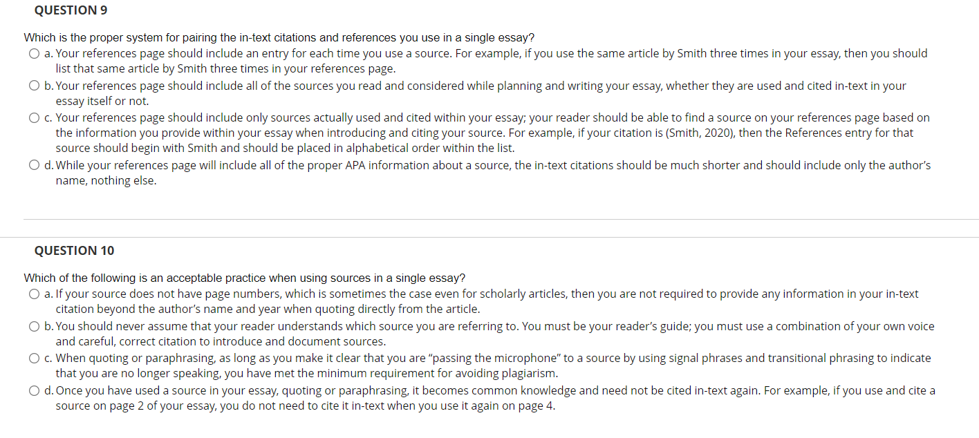 QUESTION 1 When integrating a quotation into your
