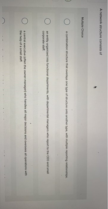 A network structure consists of Multiple Choice O