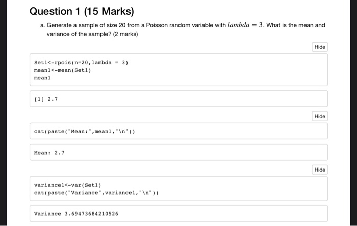 R coding Question 1 (15 Marks) a. Generate a