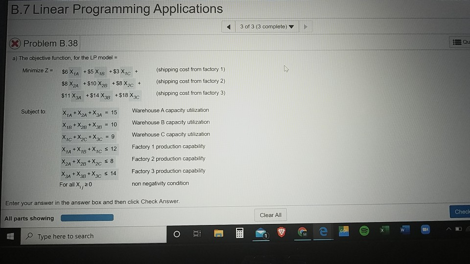 need help with just part B? Wslaid di B.7 Linear