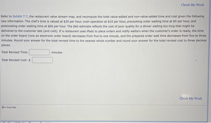 Check My Work Refer to Exhibit 7.7, the