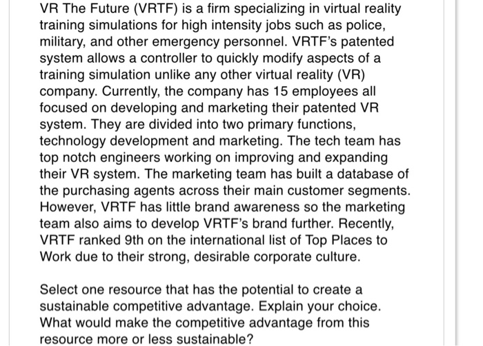 VR The Future (VRTF) is a firm specializing in