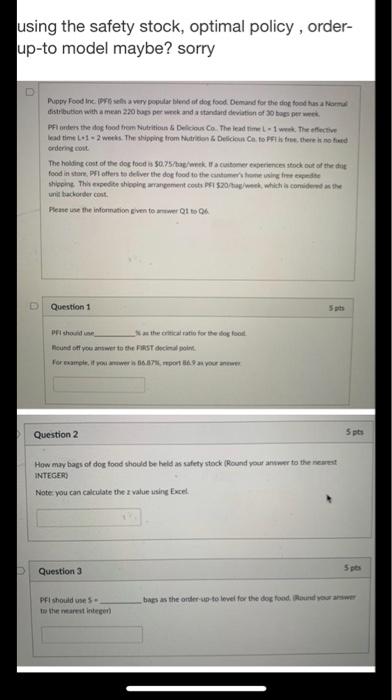 using (r,Q) model, (r,Q) policy, etc maybe? using