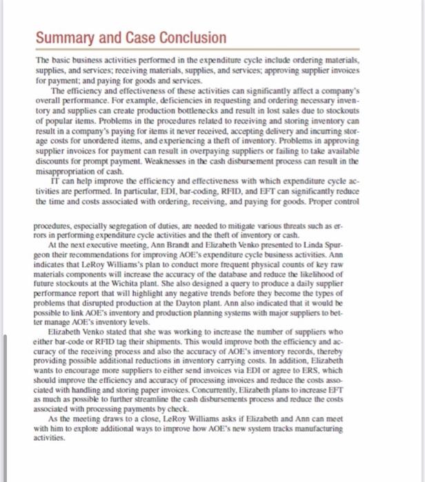 Case Expenditure cycle INTEGRATIVE CASE Alpha