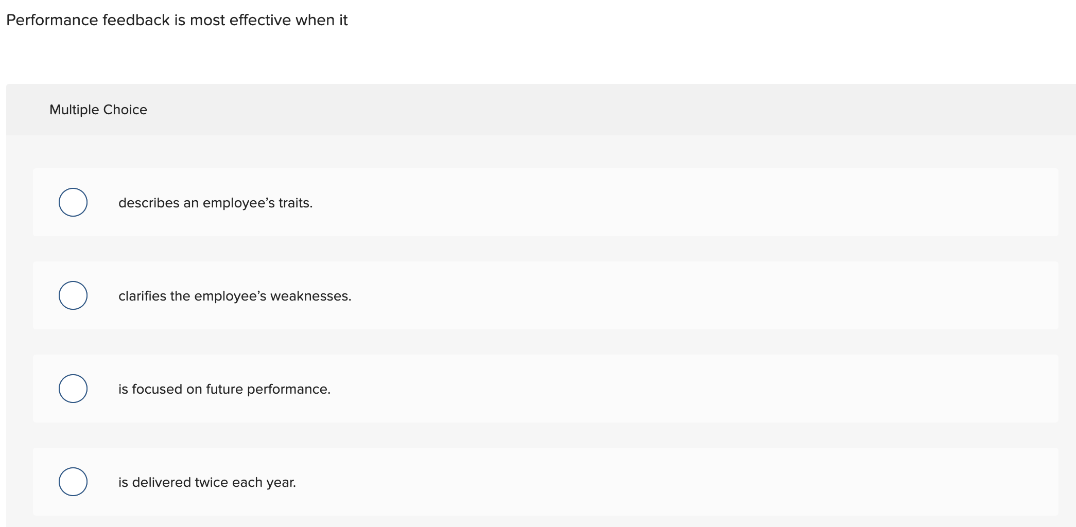 Performance feedback is most effective when it