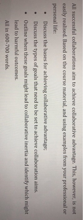 All successful collaborations aim to achieve