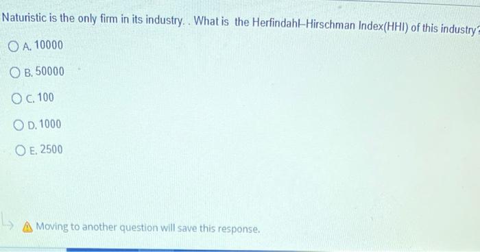 Naturistic is the only firm in its industry. What