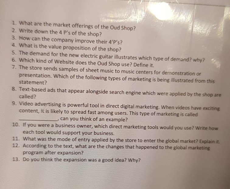 from Q5 to Q13 this is marketing subject please