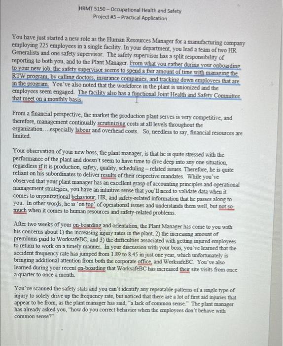 - HRMT 5150 - Occupational Health and Safety