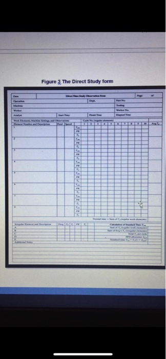 6. Direct Time Study Method In order to implement