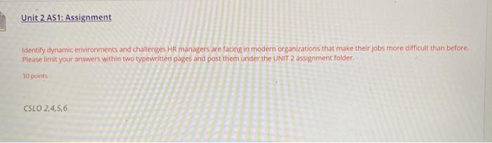 please answer asap Unit 2 AS1: Assignment