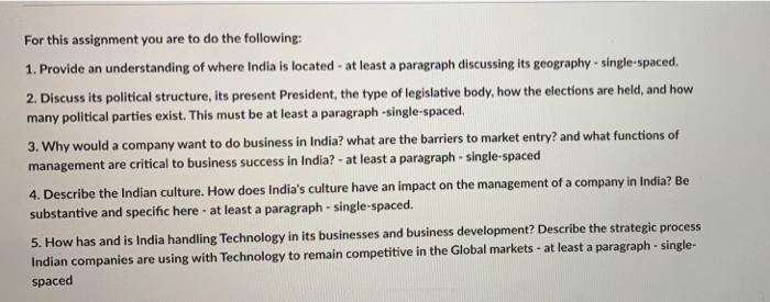 For this assignment you are to do the following: