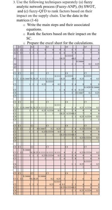 3. Use the following techniques separately (a)