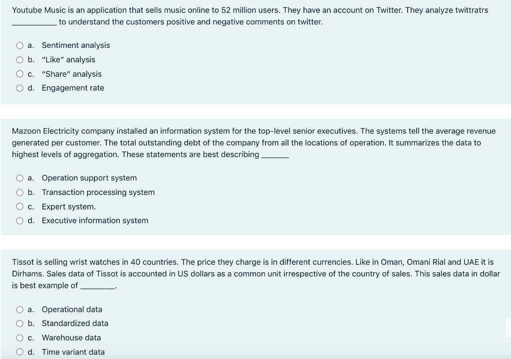 Choose the correct answer I have one hour only I