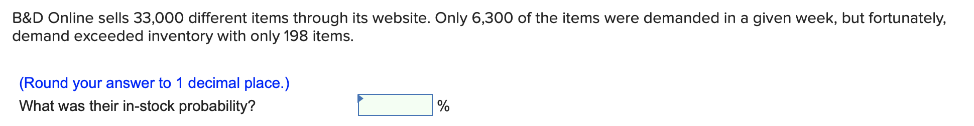 B&D Online sells 33,000 different items through