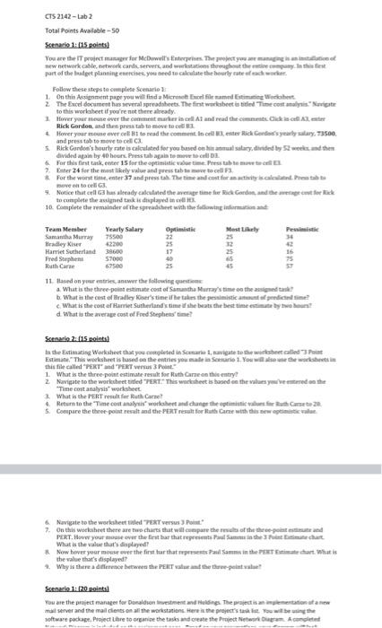 PLEASE PLEASE HELP ASAP CTS 2142-Lab 2 Total