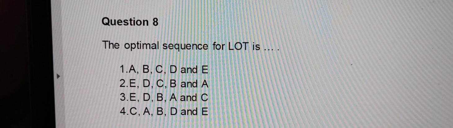 Question 6 The P:D ratio of an operation