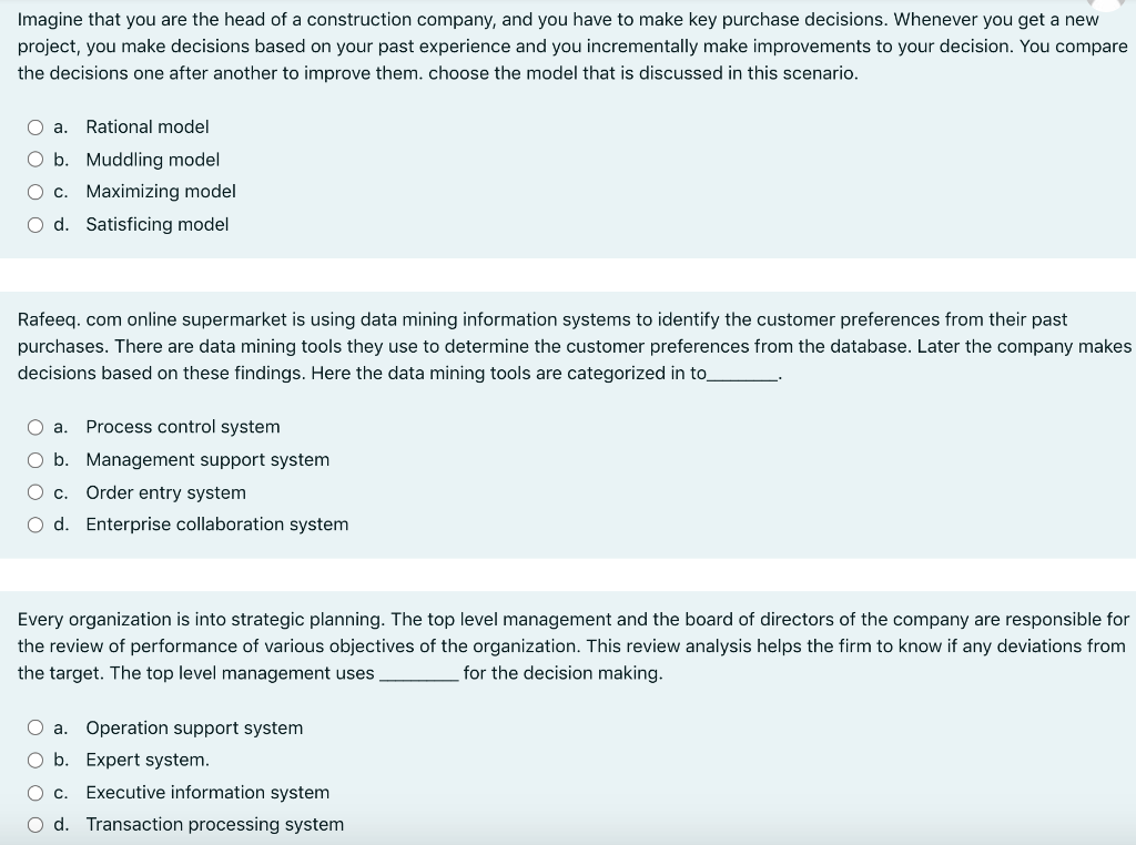 Choose the correct answer I have one hour only I