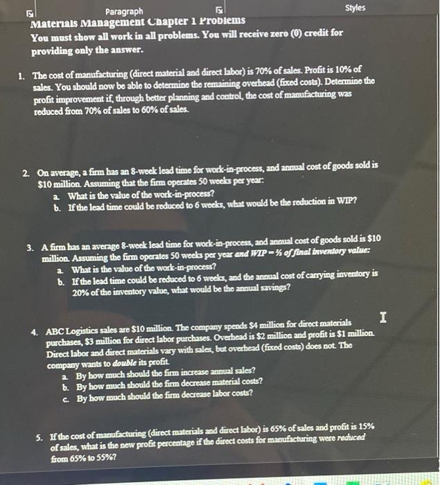 can someone help me with #2 ? Paragraph Styles