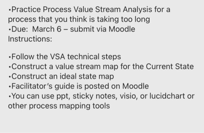 Practice Process Value Stream Analysis for a