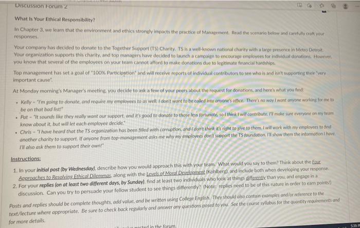 What Is Your Ethical Responsibility? In Chapter 3