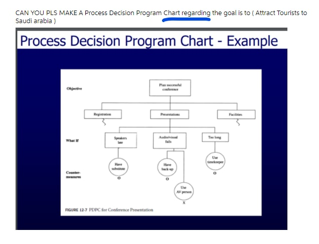 CAN YOU PLS MAKE A Process Decision Program Chart