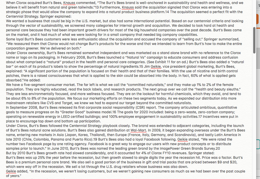 For each of the three brands, ( Brita, Burt's