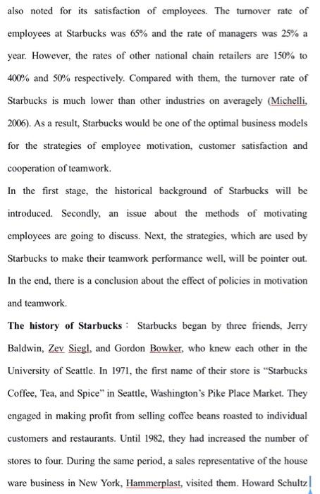 Section 1: Case study: Starbucks Corporation-Case